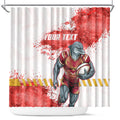 Personalised Dolphins Rugby Shower Curtain Dolphin Mascot - Sporty Splash Art Style