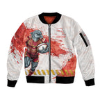 Personalised Dolphins Rugby Sleeve Zip Bomber Jacket Dolphin Mascot - Sporty Splash Art Style