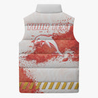 Personalised Dolphins Rugby Sleeveless Puffer Jacket Dolphin Mascot - Sporty Splash Art Style