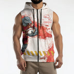 Personalised Dolphins Rugby Sleeveless Zip Hoodie Dolphin Mascot - Sporty Splash Art Style