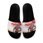 Personalised Dolphins Rugby Slide Sandals Dolphin Mascot - Sporty Splash Art Style