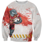 Personalised Dolphins Rugby Sweatshirt Dolphin Mascot - Sporty Splash Art Style