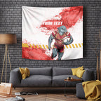 Personalised Dolphins Rugby Tapestry Dolphin Mascot - Sporty Splash Art Style