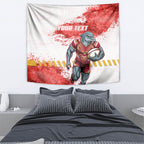 Personalised Dolphins Rugby Tapestry Dolphin Mascot - Sporty Splash Art Style