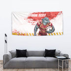 Personalised Dolphins Rugby Tapestry Dolphin Mascot - Sporty Splash Art Style