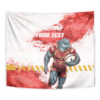 Personalised Dolphins Rugby Tapestry Dolphin Mascot - Sporty Splash Art Style