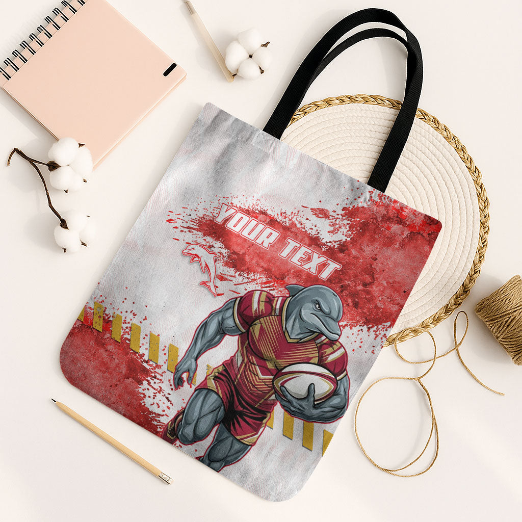 Personalised Dolphins Rugby Tote Bag Dolphin Mascot - Sporty Splash Art Style