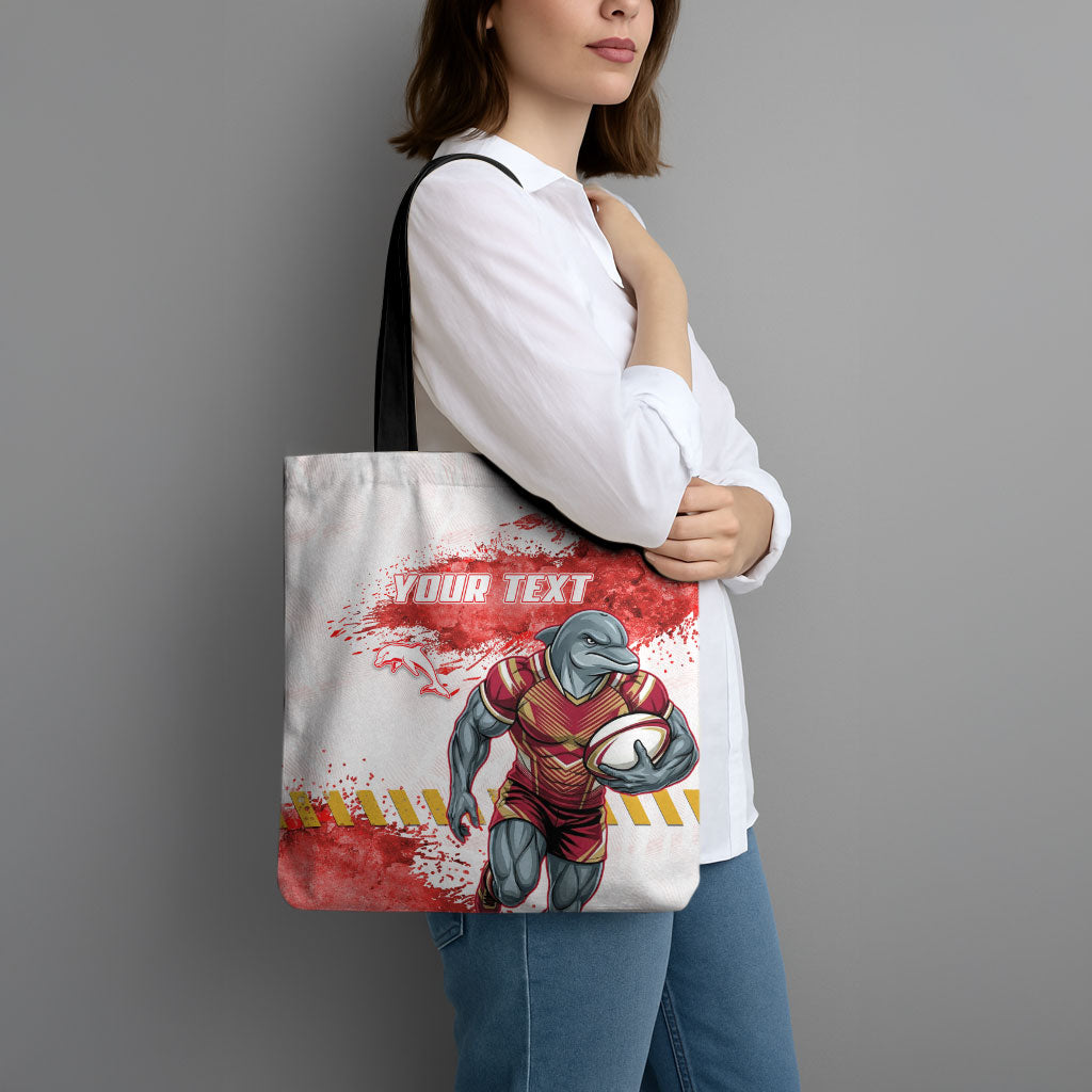 Personalised Dolphins Rugby Tote Bag Dolphin Mascot - Sporty Splash Art Style