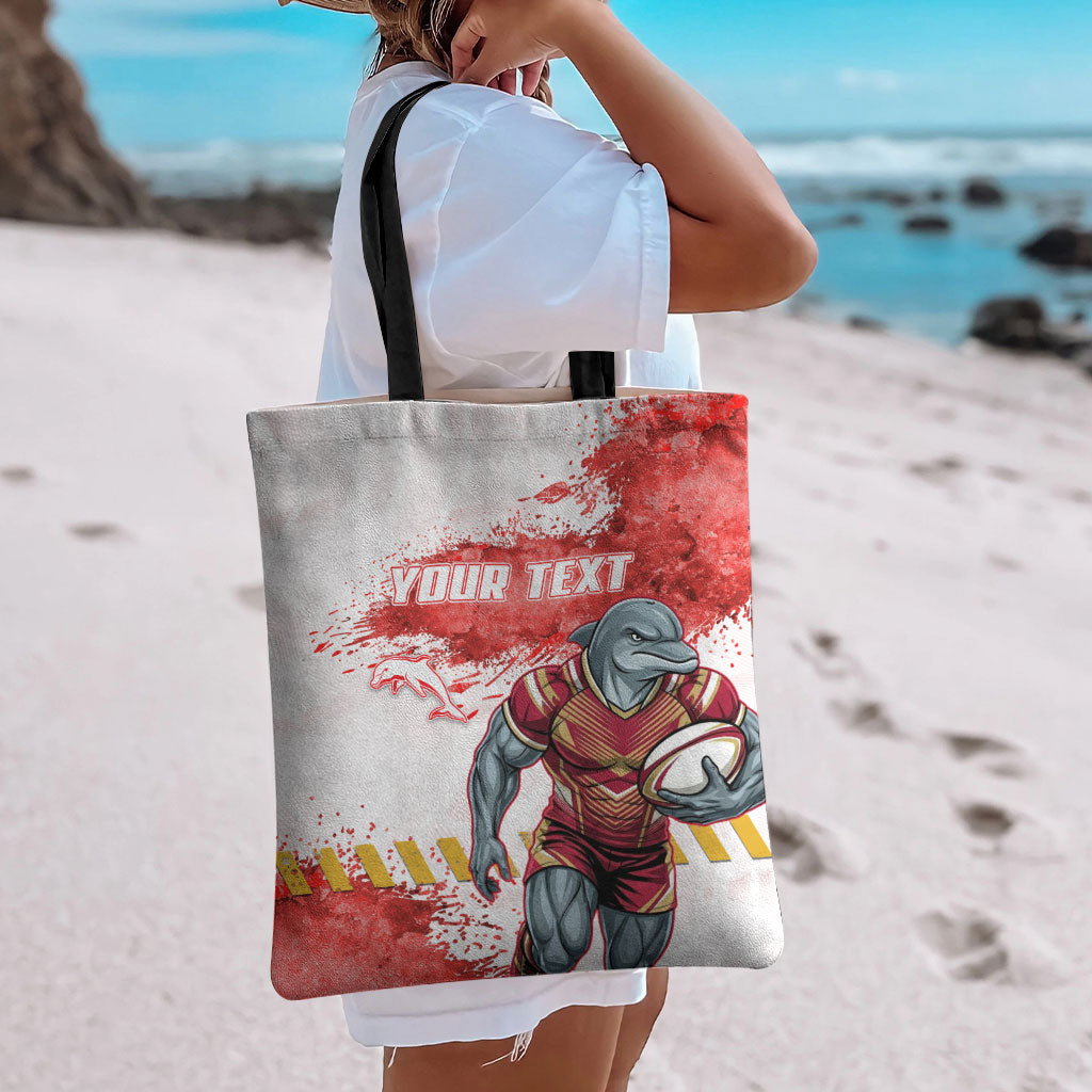 Personalised Dolphins Rugby Tote Bag Dolphin Mascot - Sporty Splash Art Style
