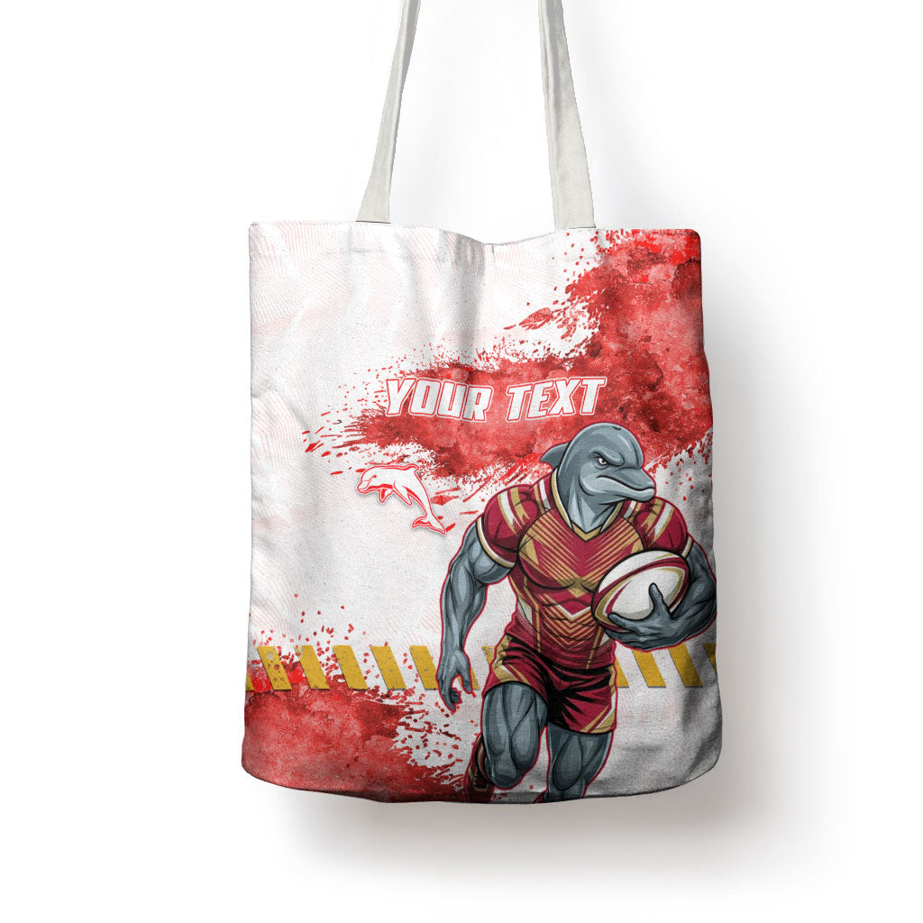 Personalised Dolphins Rugby Tote Bag Dolphin Mascot - Sporty Splash Art Style