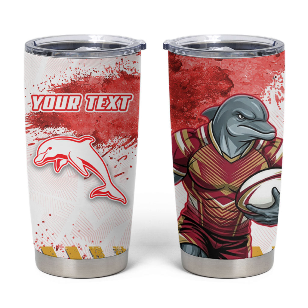 Personalised Dolphins Rugby Tumbler Cup Dolphin Mascot - Sporty Splash Art Style