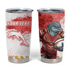 Personalised Dolphins Rugby Tumbler Cup Dolphin Mascot - Sporty Splash Art Style