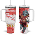 Personalised Dolphins Rugby Tumbler With Handle Dolphin Mascot - Sporty Splash Art Style