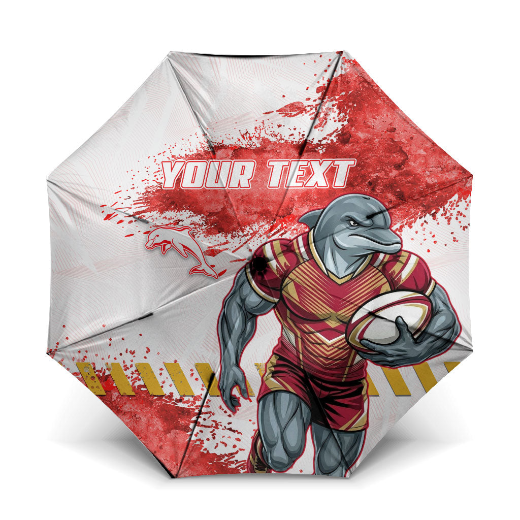 Personalised Dolphins Rugby Umbrella Dolphin Mascot - Sporty Splash Art Style