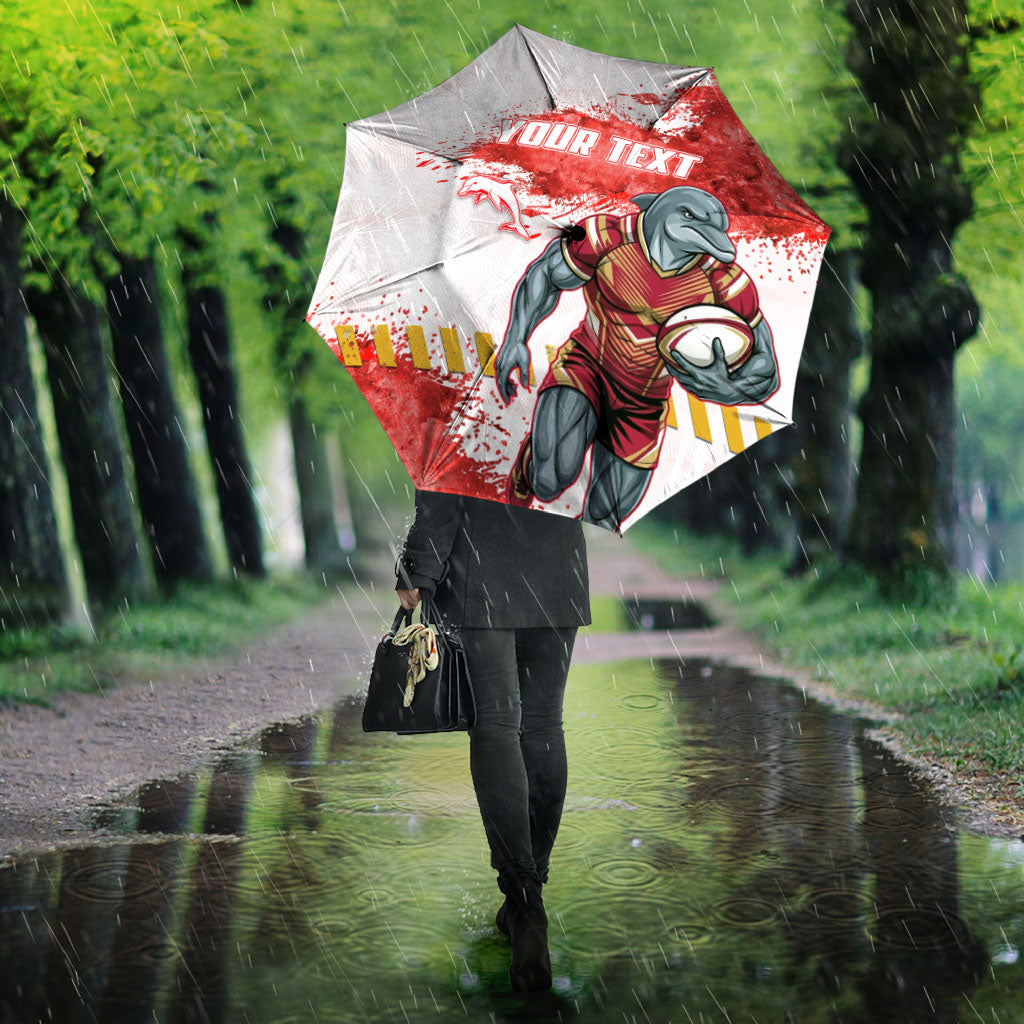 Personalised Dolphins Rugby Umbrella Dolphin Mascot - Sporty Splash Art Style