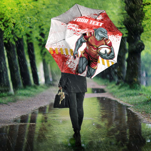 Personalised Dolphins Rugby Umbrella Dolphin Mascot - Sporty Splash Art Style