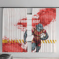 Personalised Dolphins Rugby Window Curtain Dolphin Mascot - Sporty Splash Art Style
