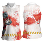 Personalised Dolphins Rugby Women Sleeveless Polo Shirt Dolphin Mascot - Sporty Splash Art Style