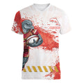 Personalised Dolphins Rugby Women V-Neck T-Shirt Dolphin Mascot - Sporty Splash Art Style