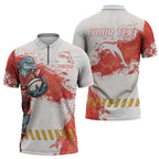 Personalised Dolphins Rugby Zipper Polo Shirt Dolphin Mascot - Sporty Splash Art Style