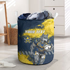 Personalised North Queensland Cowboys Rugby Laundry Basket Wolf Mascot - Sporty Splash Art Style