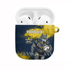 Personalised North Queensland Cowboys Rugby AirPods Case Wolf Mascot - Sporty Splash Art Style
