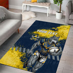 Personalised North Queensland Cowboys Rugby Area Rug Wolf Mascot - Sporty Splash Art Style