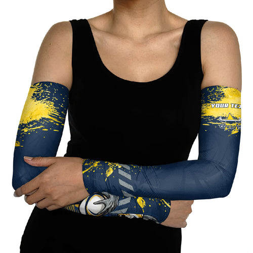 Personalised North Queensland Cowboys Rugby Arm Sleeves Wolf Mascot - Sporty Splash Art Style