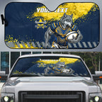 Personalised North Queensland Cowboys Rugby Auto Sun Shade Wolf Mascot - Sporty Splash Art Style