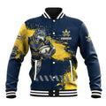 Personalised North Queensland Cowboys Rugby Baseball Jacket Wolf Mascot - Sporty Splash Art Style