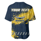 Personalised North Queensland Cowboys Rugby Baseball Jersey Wolf Mascot - Sporty Splash Art Style