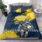 Personalised North Queensland Cowboys Rugby Bedding Set Wolf Mascot - Sporty Splash Art Style