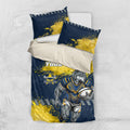 Personalised North Queensland Cowboys Rugby Bedding Set Wolf Mascot - Sporty Splash Art Style