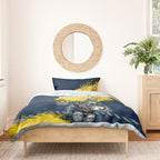 Personalised North Queensland Cowboys Rugby Bedding Set Wolf Mascot - Sporty Splash Art Style