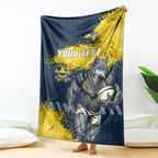 Personalised North Queensland Cowboys Rugby Blanket Wolf Mascot - Sporty Splash Art Style