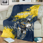 Personalised North Queensland Cowboys Rugby Blanket Wolf Mascot - Sporty Splash Art Style
