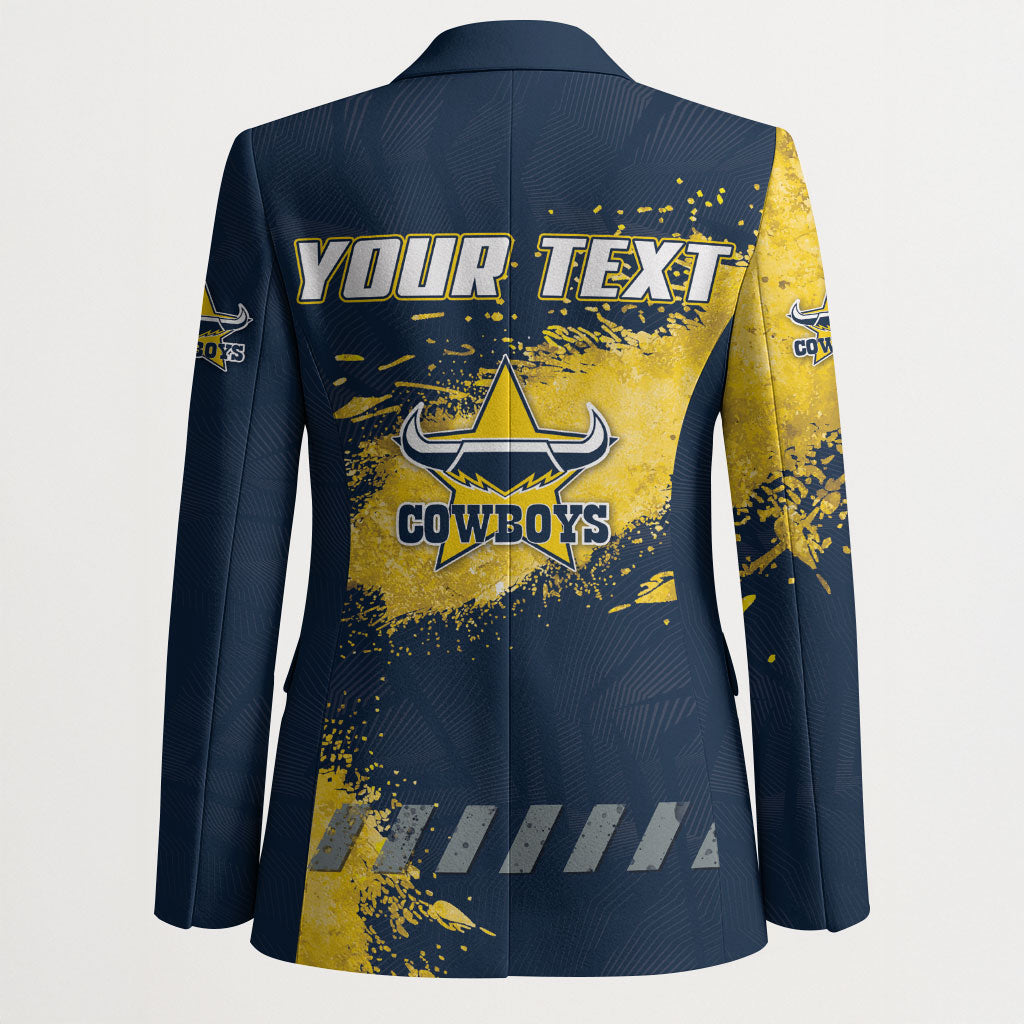 Personalised North Queensland Cowboys Rugby Blazer Wolf Mascot - Sporty Splash Art Style