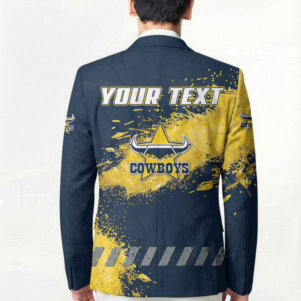 Personalised North Queensland Cowboys Rugby Blazer Wolf Mascot - Sporty Splash Art Style