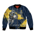 Personalised North Queensland Cowboys Rugby Bomber Jacket Wolf Mascot - Sporty Splash Art Style