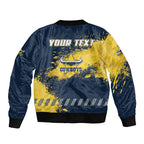 Personalised North Queensland Cowboys Rugby Bomber Jacket Wolf Mascot - Sporty Splash Art Style