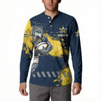 Personalised North Queensland Cowboys Rugby Button Sweatshirt Wolf Mascot - Sporty Splash Art Style