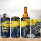 Personalised North Queensland Cowboys Rugby 4 in 1 Can Cooler Tumbler Wolf Mascot - Sporty Splash Art Style