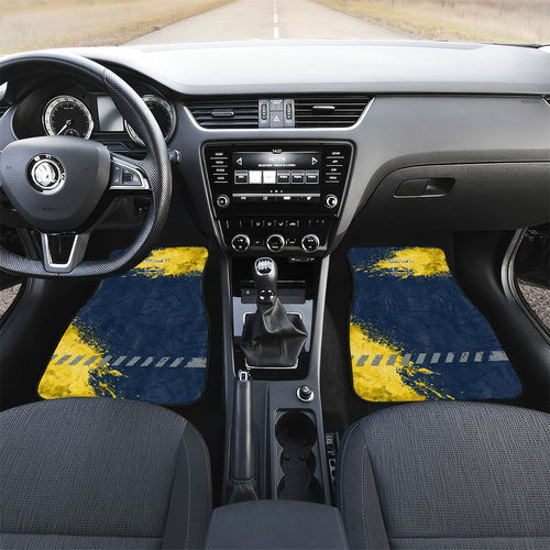 Personalised North Queensland Cowboys Rugby Car Mats Wolf Mascot - Sporty Splash Art Style