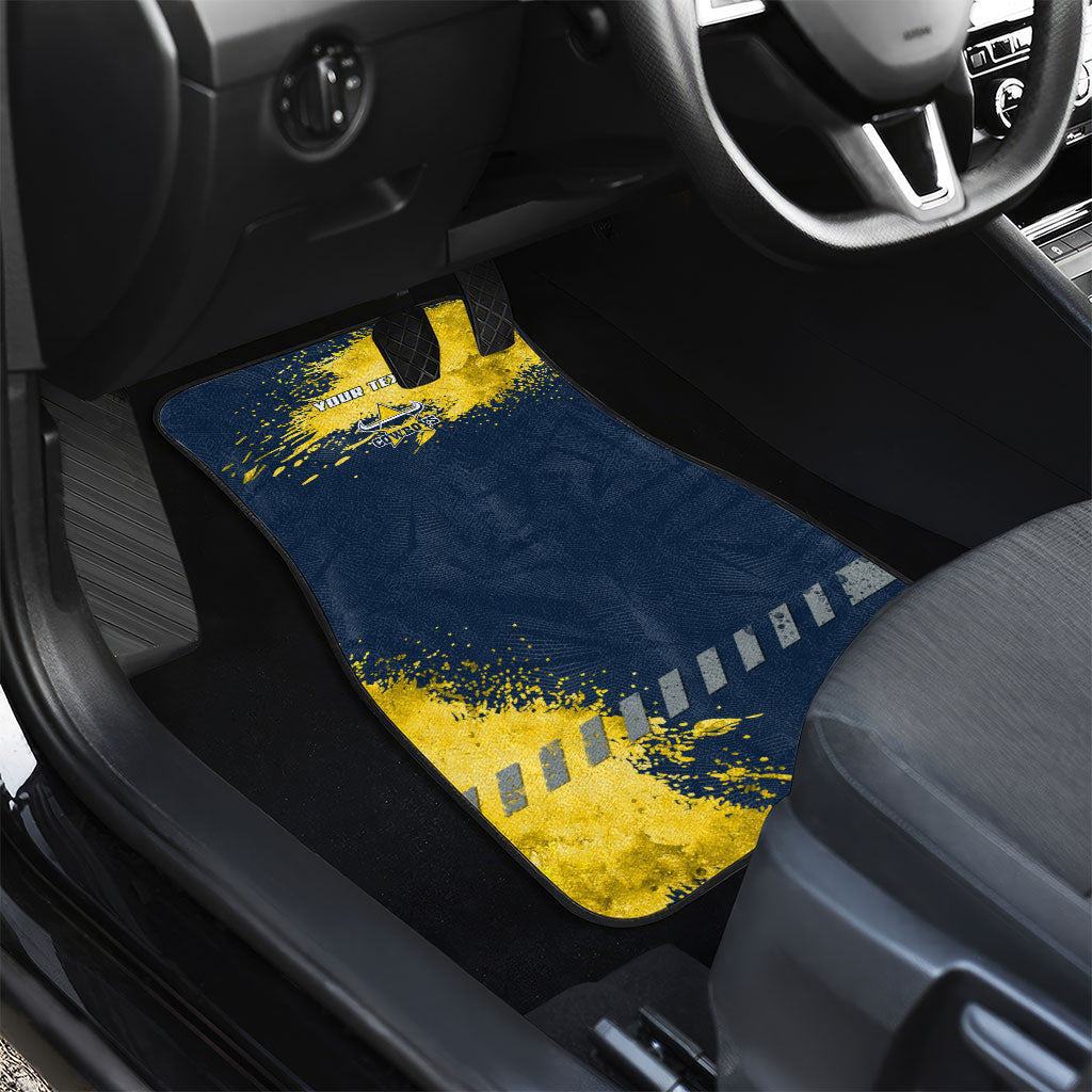 Personalised North Queensland Cowboys Rugby Car Mats Wolf Mascot - Sporty Splash Art Style