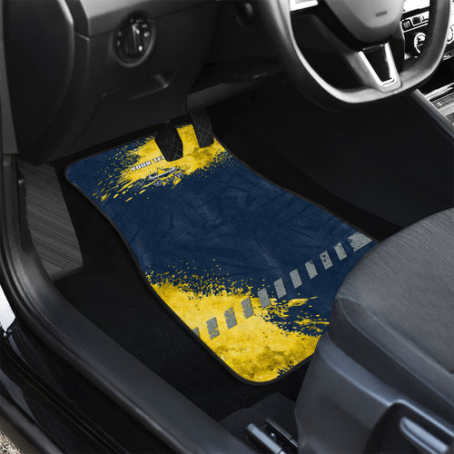 Personalised North Queensland Cowboys Rugby Car Mats Wolf Mascot - Sporty Splash Art Style