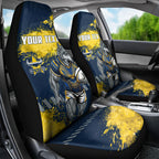 Personalised North Queensland Cowboys Rugby Car Seat Cover Wolf Mascot - Sporty Splash Art Style