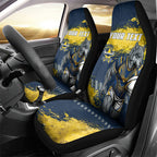 Personalised North Queensland Cowboys Rugby Car Seat Cover Wolf Mascot - Sporty Splash Art Style