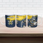 Personalised North Queensland Cowboys Rugby Ceramic Mug Wolf Mascot - Sporty Splash Art Style