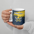 Personalised North Queensland Cowboys Rugby Ceramic Mug Wolf Mascot - Sporty Splash Art Style