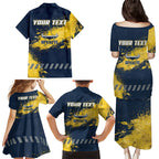 Personalised North Queensland Cowboys Rugby Family Matching Puletasi and Hawaiian Shirt Wolf Mascot - Sporty Splash Art Style